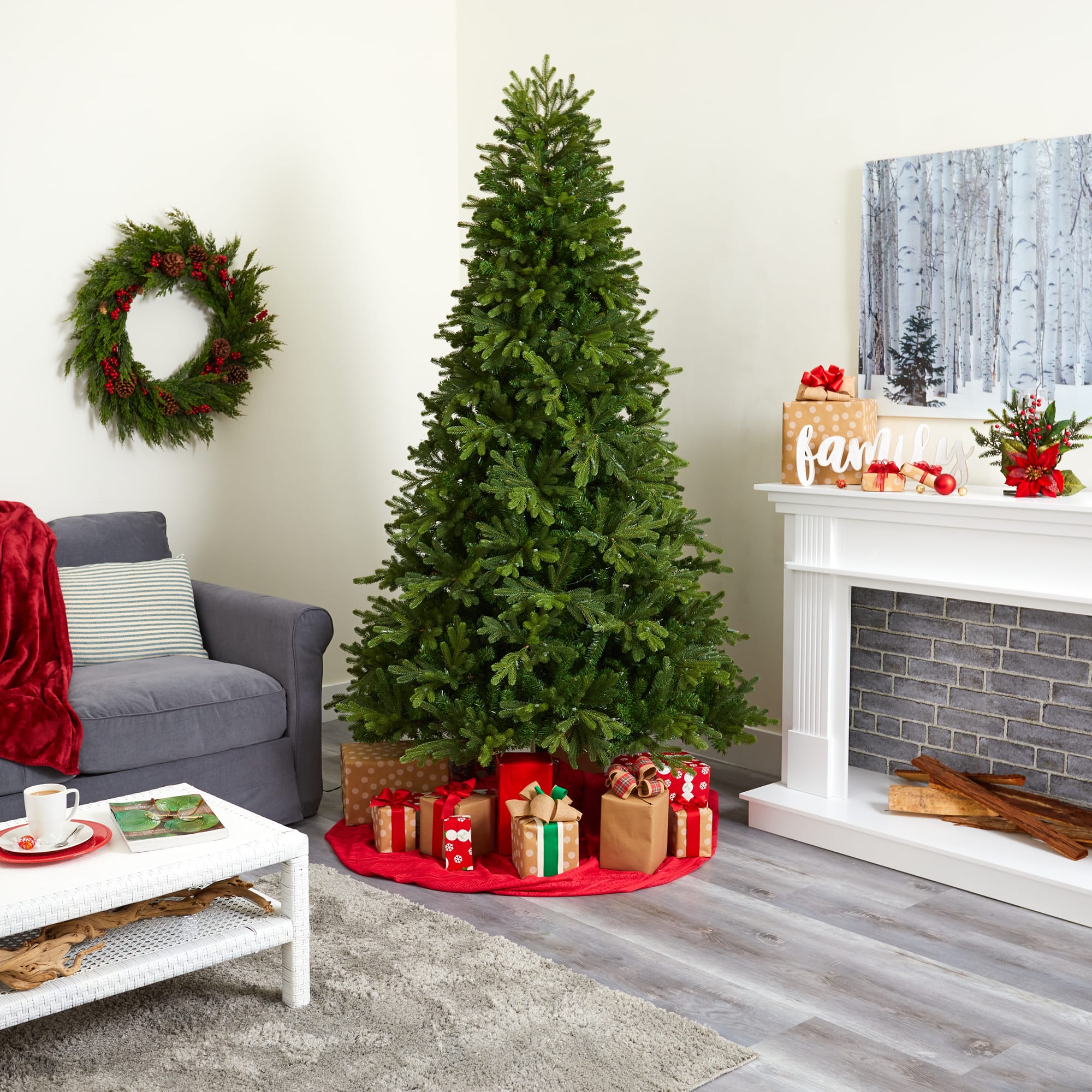7.5ft. Pre-Lit Washington Fir Artificial Christmas Tree with Clear Lights
